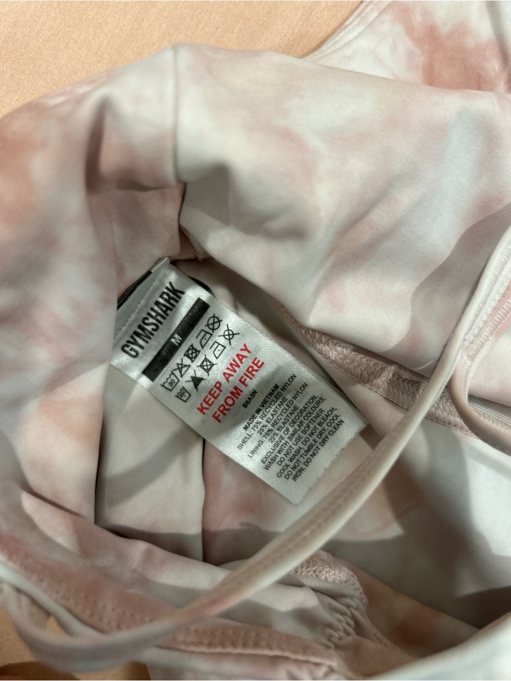 Gymshark Tie-Dye Seamless Camisole - Dusty Pink and White - Picture 3 of 6
